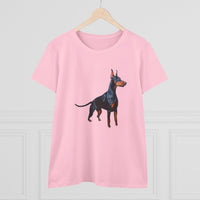Bold Doberman Pinscher - Women's Midweight Cotton Tee - Perfect for Dog Lovers