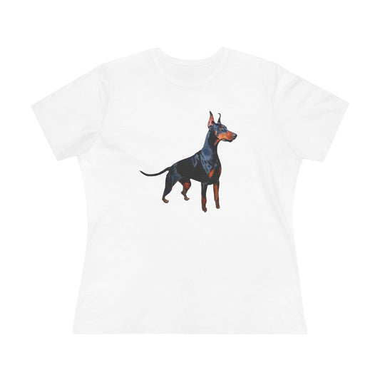 Doberman Portrait - Women's Relaxed Fit Cotton Tee