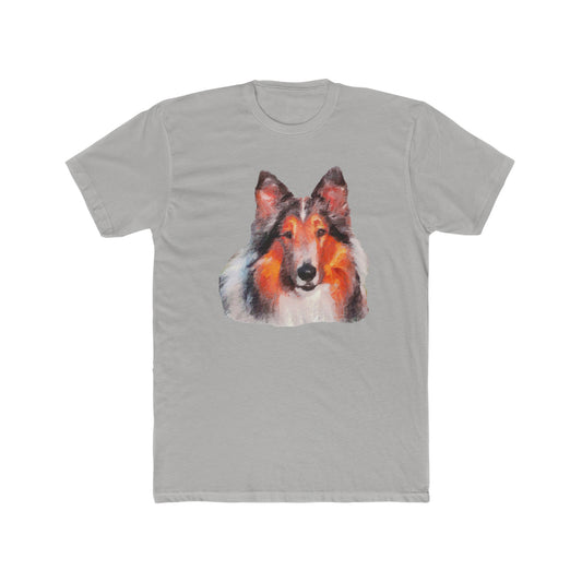 Rough Coated Collie - Men's Fitted Cotton Crew Tee