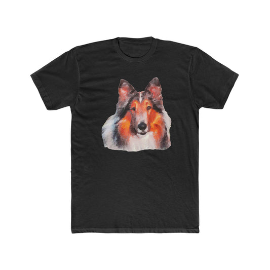 Rough Coated Collie - Men's Fitted Cotton Crew Tee