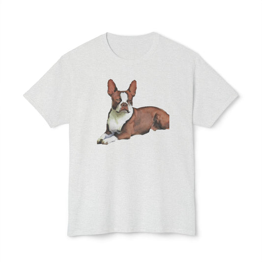 Boston Terrier Brown & White Pre-shrunk Unisex Cotton Tee