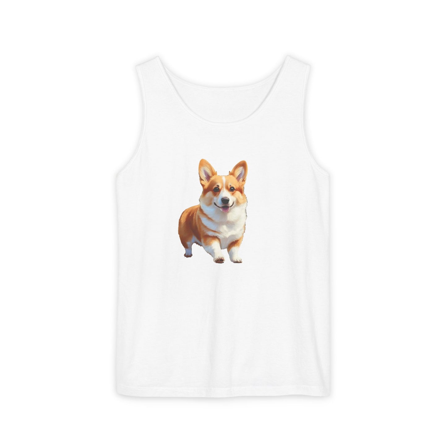 Welsh Corgi Puppy - Unisex Relaxed Fit Garment-Dyed Tank Top