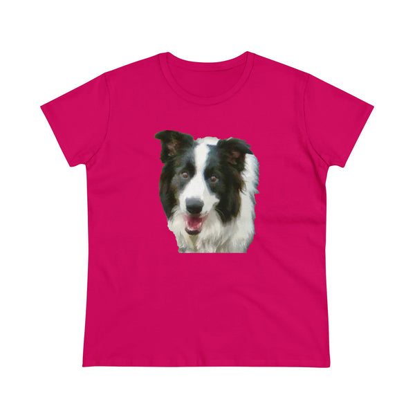 "Archie the Border Collie" Women's Midweight Cotton Tee