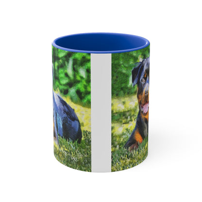 Rottweiler 'Lina' Accent Coffee Mug, 11oz