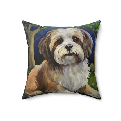 Lhasa Apso Spun Polyester Throw Pillow