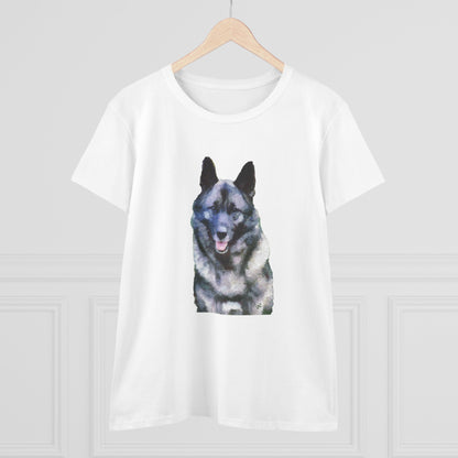 Norwegian Elkhound Women's Midweight Cotton Tee