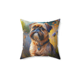 Brussels Griffon Spun Polyester Throw  Pillow