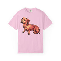 Dachshund 'Simone' Unisex Relaxed Fitted Garment-Dyed T-shirt