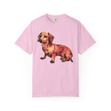Dachshund 'Simone' Unisex Relaxed Fitted Garment-Dyed T-shirt