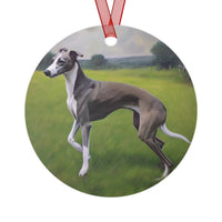 Greyhound - Christmas Tree Metal Ornaments