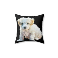 Elegant Bichon Frise Spun Polyester Throw Pillow