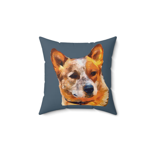 Red Heeler - Australian Cattle Dog Spun Polyester Throw Pillow