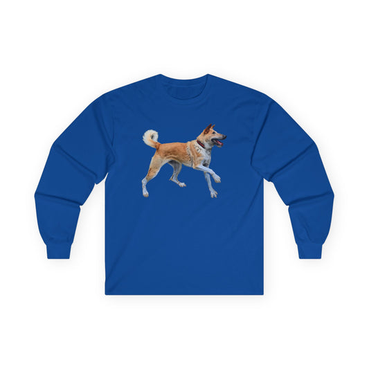 Korean Jindo Unisex Classic Cotton Long Sleeve Tee