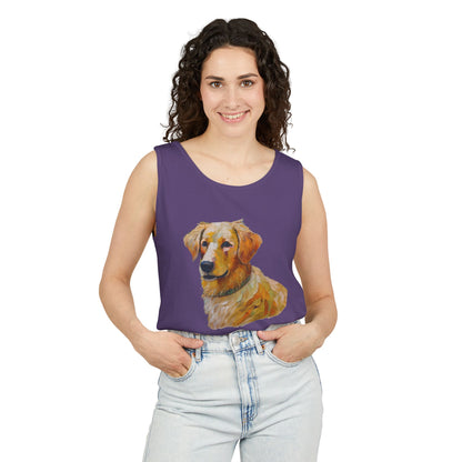 Golden Retriever Puppy - Unisex Relaxed Fit Garment-Dyed Tank Top