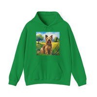 Briard in French Countryside Unisex 50/50 Hooded Sweatshirt