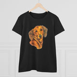Dachshund 'Doxie #1' Women's Midweight Cotton Tee
