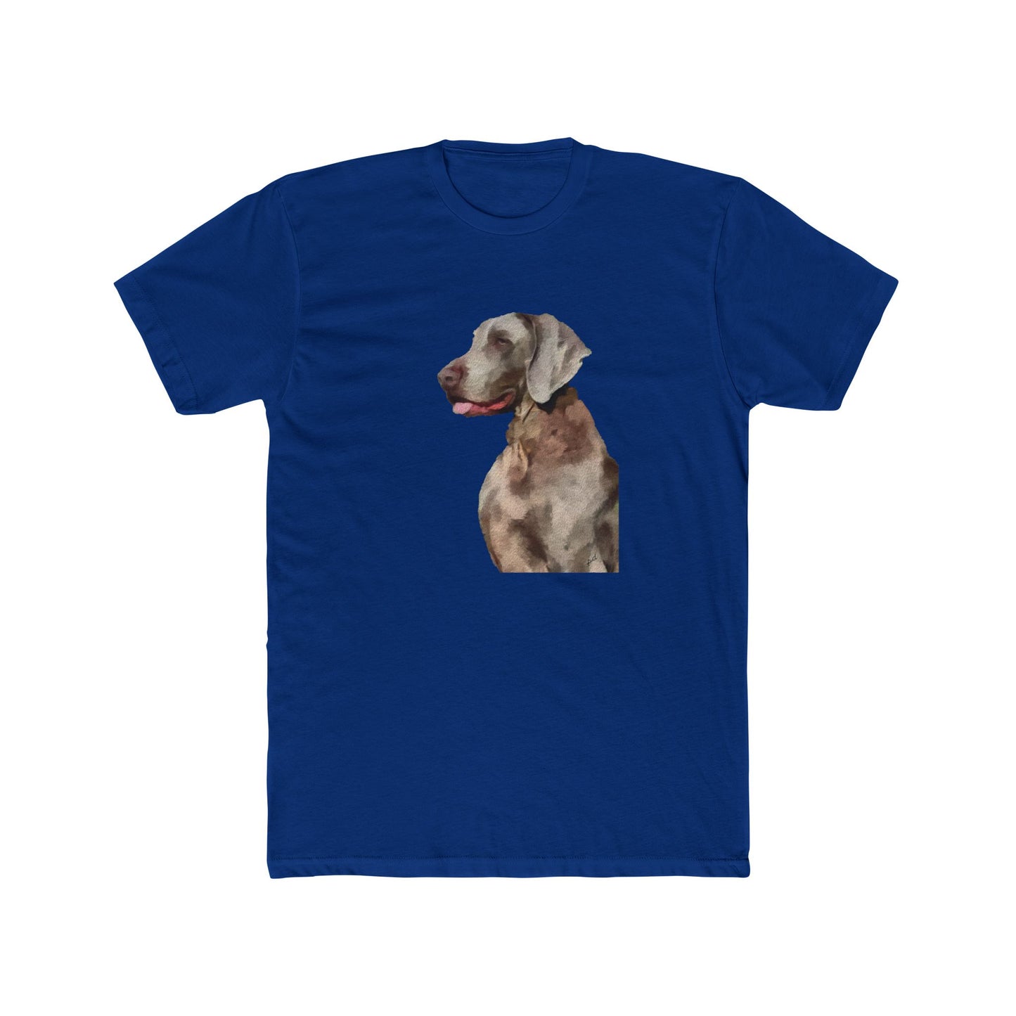 Weimaraner 'Rocky' - Men's Fitted Cotton Crew Tee