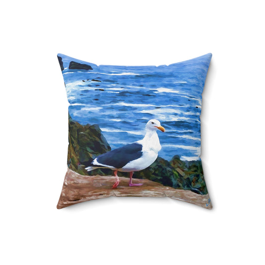 Bodega Seagull Spun Polyester Throw Pillow
