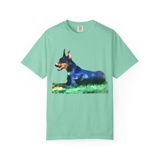 Doberman Pinscher 'Lina' Unisex Relaxed Fit Garment-Dyed T-shirt