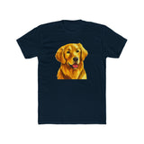 Golden Retriever 'Beau' Men's Fitted Cotton Crew Tee