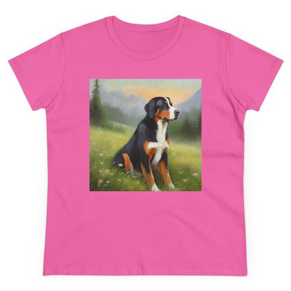 Greater Swiss Mountain Dog Women's Midweight Cotton Tee