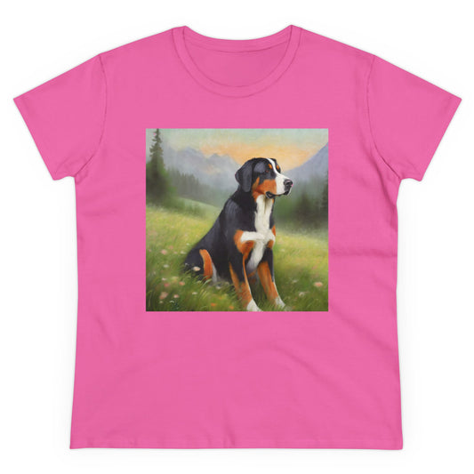 Greater Swiss Mountain Dog Women's Midweight Cotton Tee