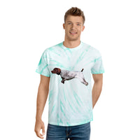 German Shorthair Pointer 'On Point' Unisex Tie-Dye Tee, Cyclone