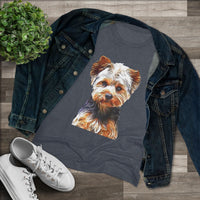 Yorkshire Terrier 'Yorkie' - Lupis Women's Slim Fit Triblend Tee