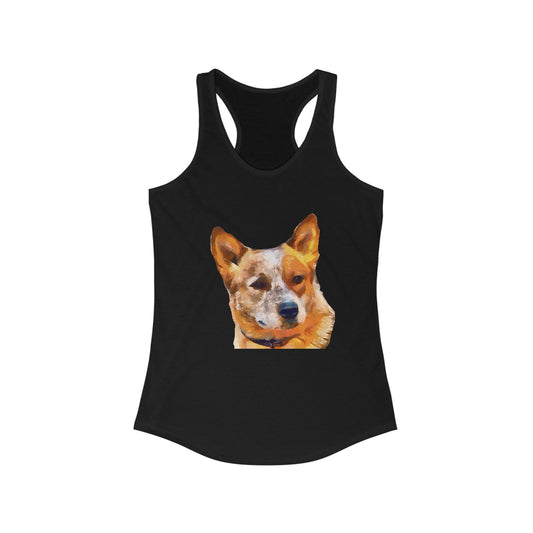 Artistic Whimsy: Red Heeler - Australian Cattle Dog Women's Racerback Tank