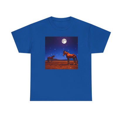 Horses in the Moonlight - Unisex Heavy Cotton Tee