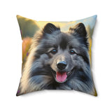 Keeshond - Spun Polyester Square Throw Pillow