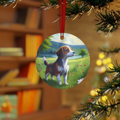 Drever Puppy Christmas Tree Metal Ornaments