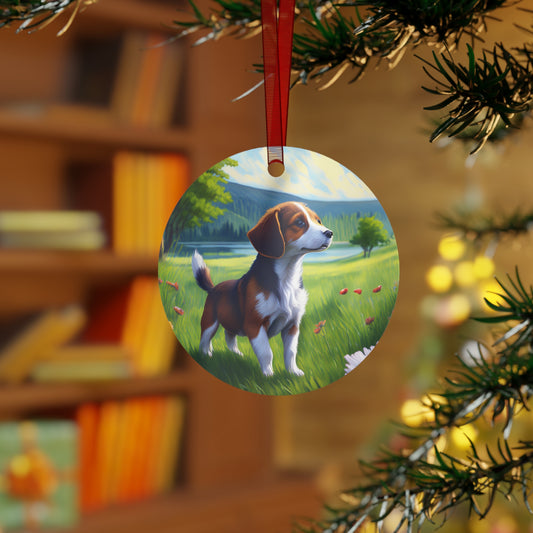 Drever Puppy Christmas Tree Metal Ornaments