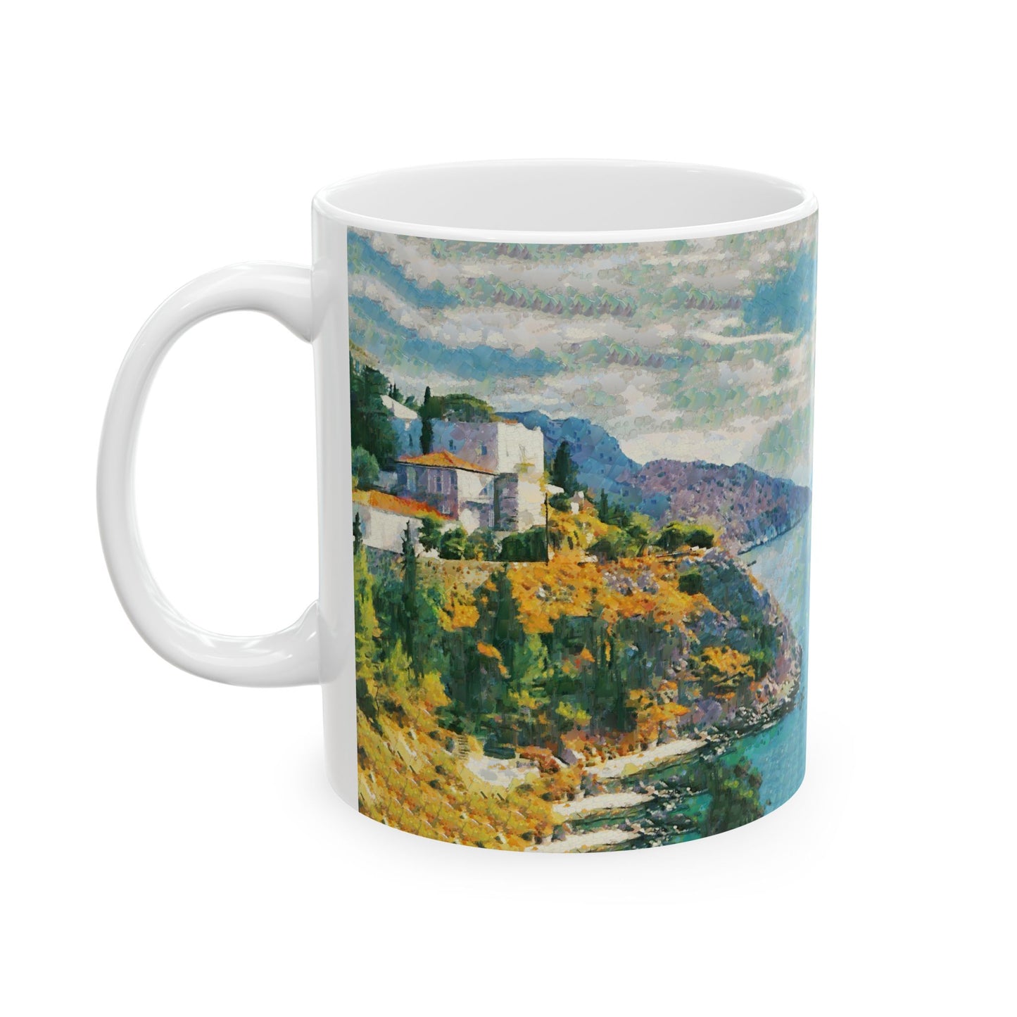 Hydra Hillside - Elegant Ceramic Mug 11oz