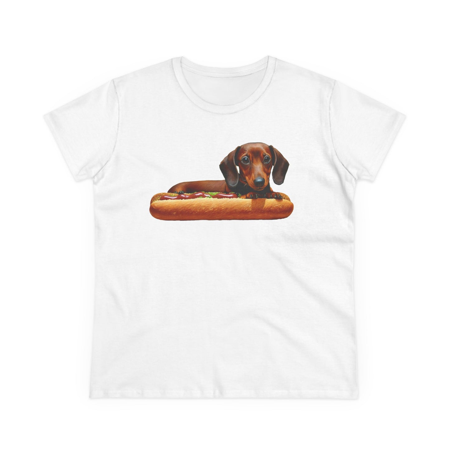 Dachshund Delight Women's Midweight Cotton Tee
