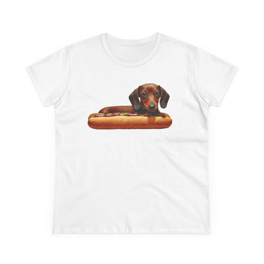 Dachshund Delight Women's Midweight Cotton Tee