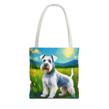 White Schnauzer Polyester Tote Bag (AOP)