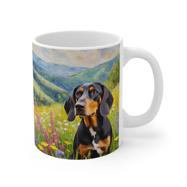 Black & Tan Coonhound Ceramic Mug 11oz