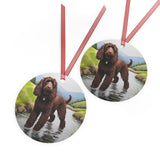 Irish Water Spaniel Metal Ornaments