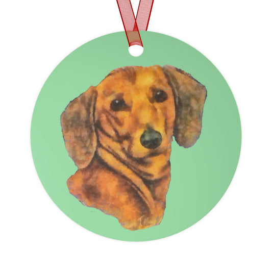 Dachshund 'Doxie 1' Christmas Tree Metal Ornaments