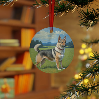 Swedish Vallhund  - Christmas Tree Metal Ornament