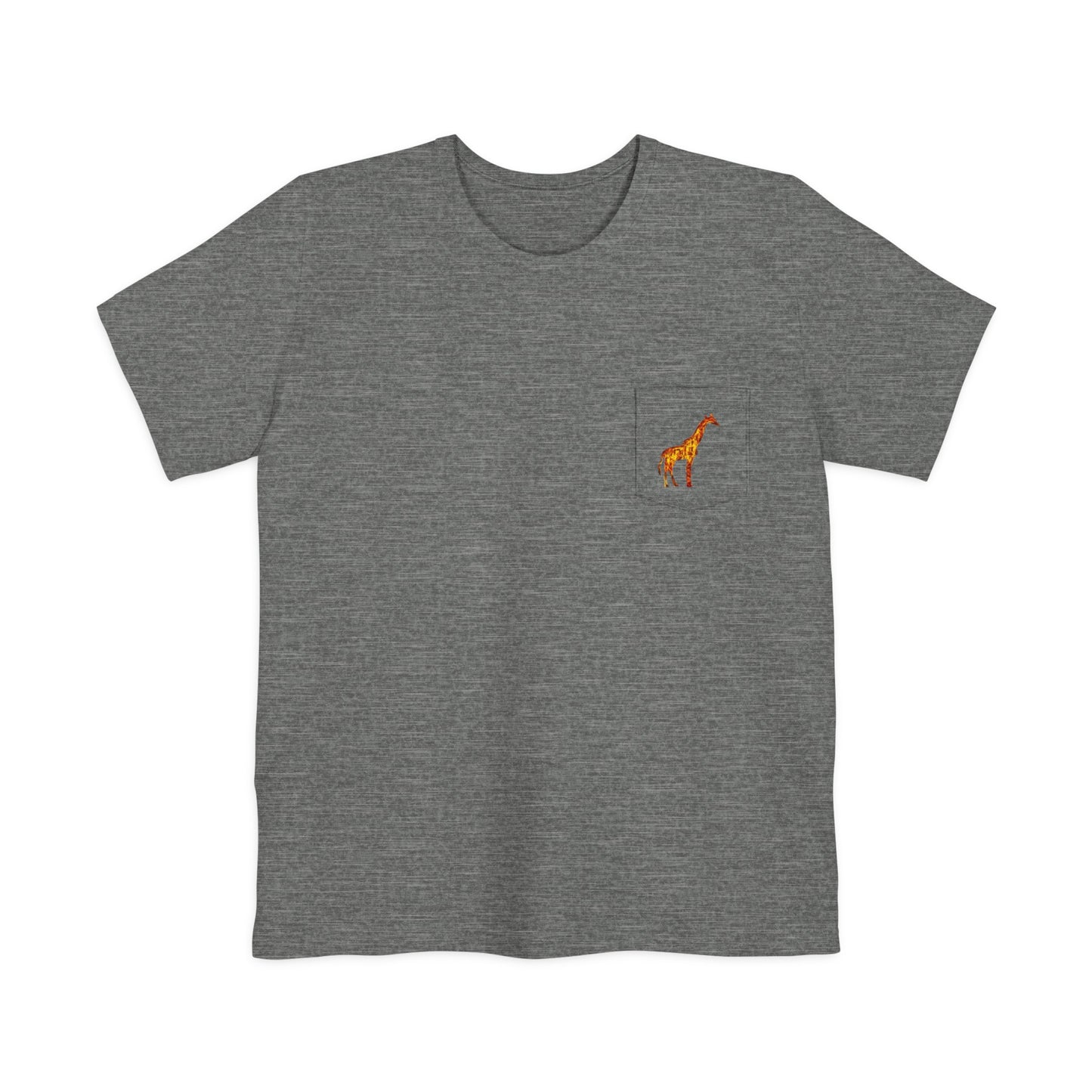 Giraffe Unisex Cotton Pocket T-shirt