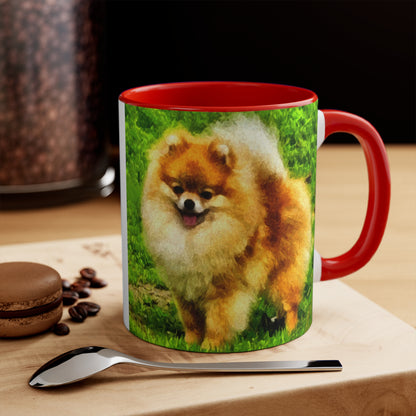 Pomeranian 'Pom Pom' Accent Coffee Mug, 11oz