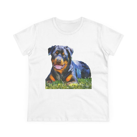 Rottweiler 'Lina; Women's Midweight Cotton Tee