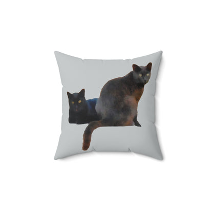 Cats 'SIfnos Sisters' Spun Polyester Throw Pillow