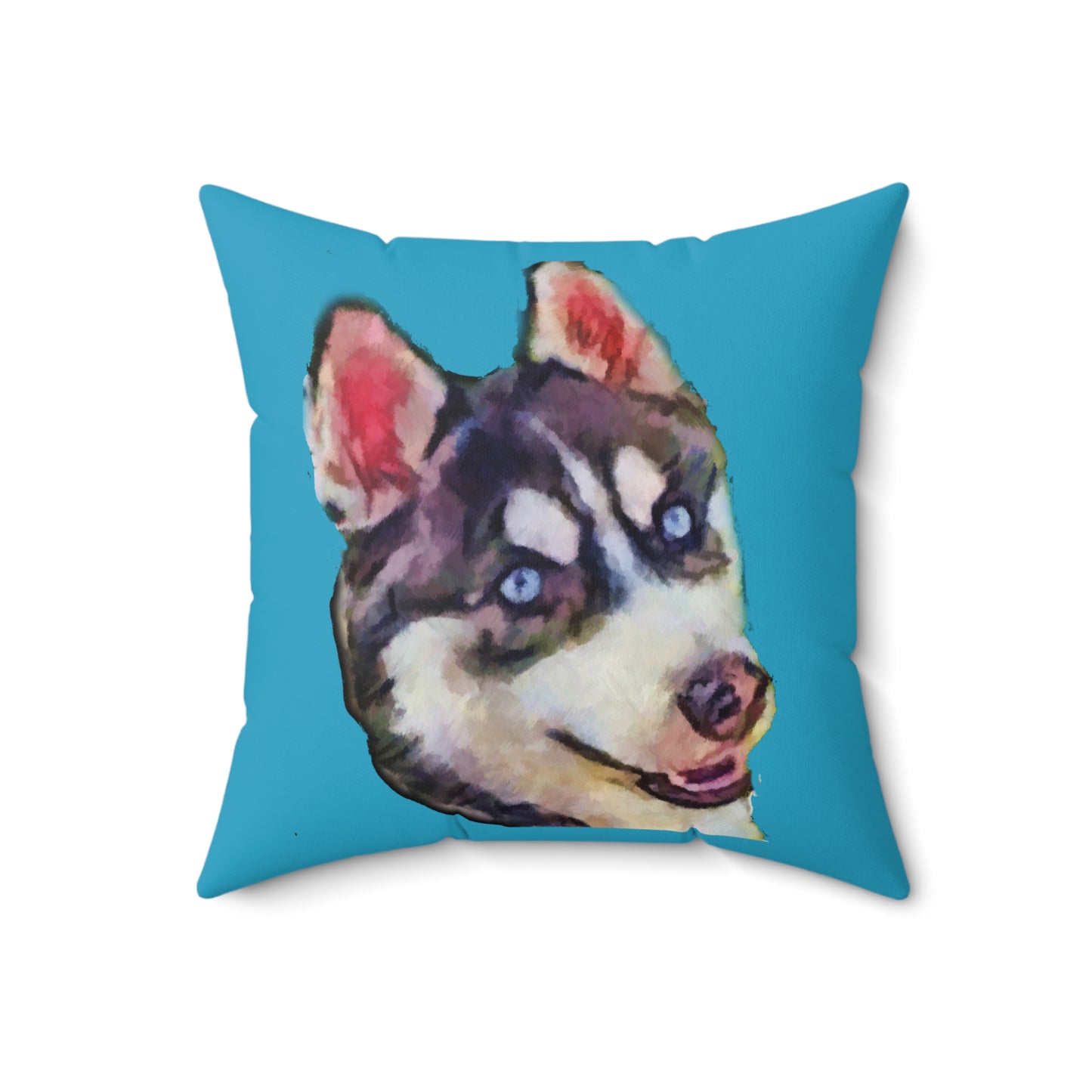 Siberian Husky 'Iditarod' Spun Polyester Throw Pillow