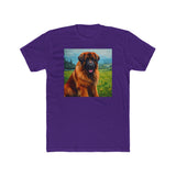 Leonberger Portrait - Men's Fitted Cotton Crew Tee