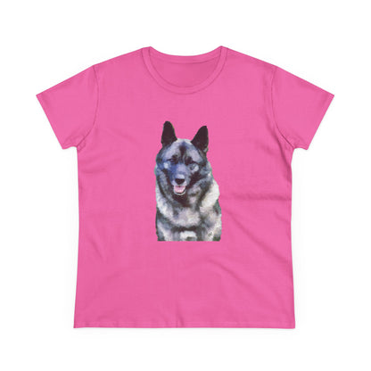 Norwegian Elkhound Women's Midweight Cotton Tee
