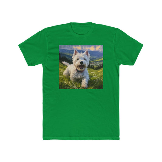 Westie #2 - West Highland Terrier - Men's Fitted  Cotton Crew Tee
