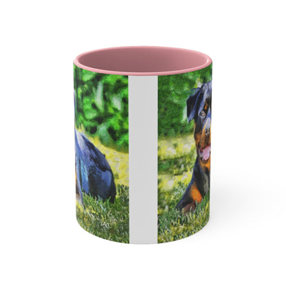 Rottweiler 'Lina' Accent Coffee Mug, 11oz